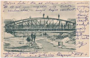 1903 Nagyenyed, Aiud; vashíd a Maros folyó felett. Fenichel Lázár kiadása / bridge across Mures river