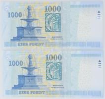 2009. 1000Ft (2x) sorszámkövetők "DC 3420983 - 3420984" T:AU-XF
Krause P#197