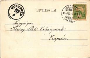 1904 Kaposvár, látkép, vasútállomás, városi villanytelep. Hagelmann Károly kiadása (EK)