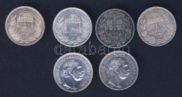 1895-1916. 1K Ag (6x) 4klf évszámmal T:2,3