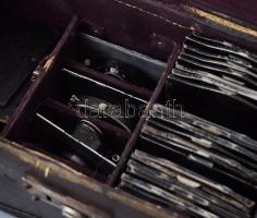 Linhof: Linhof Präzisionskamera cca 1910 4 db cserélhető objektívvel: Carl Zeiss Tessar 6,3, f. 15 c...