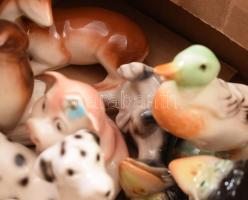 14 darab porcelán állatfigura, klf méretben