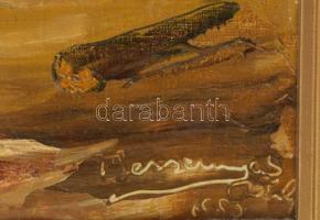 Bessenyei Antal (1920-2001): Öregek. Olaj, vászon. Jelezve jobbra lent. Dekoratív fakeretben, 50x70 ...