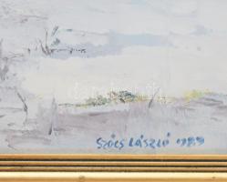 Aba Szőcs László (1944-2018): Havas tanya. Olaj, farost. Jelezve jobbra lent. Dekoratív, kissé sérül...