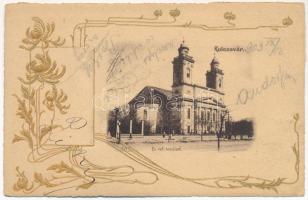 1903 Kolozsvár, Cluj; Református templom - dombornyomott / Calvinist church. Art Nouveau embossed (EK)