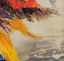 Bessenyei Antal (1920-2001): Pipacs-csokor. Olaj, vászon. Jelezve jobbra lent. Dekoratív fakeretben,...