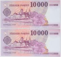 2014. 10.000Ft (2x) sorszámkövetők "AC 5279822 - 5279823" T:UNC-AU
2014. 10.000 Forint (2...