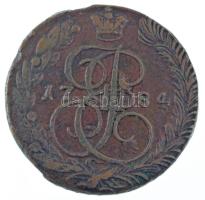 Orosz Birodalom 1784EM 5k Cu "II. Katalin" (50,34g) T:VF patina Russian Empire 1784EM 5 Kopecks Cu "Catherine II" (50,34g) C:VF patina Krause C#59.3