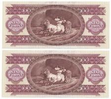 1995. 100Ft (2x) egyugrásos sorszámkövetők "B 055 021040 + B 055 021042" T:XF, nyomdai fes...