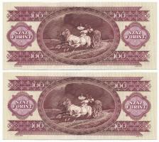 1993. 100Ft (2x) sorszámkövetők "B 328 097738 - B 328 097739" T:XF, hullámos papír
Adamo ...