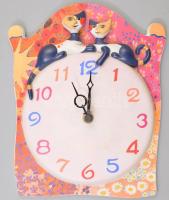 Goebel cicás porcelán falióra. Festett, jelzett, hibátlan 21x26 cm