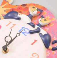 Goebel cicás porcelán falióra. Festett, jelzett, hibátlan 21x26 cm