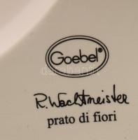 Goebel cicás porcelán falióra. Festett, jelzett, hibátlan 21x26 cm