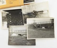 1955-1956 Marcal, Szany, Cigány-patak, Sárdos-ér, vasúti hidakat, hídépítési munkálatokat ábrázoló f...