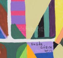 Sugár Gábor (1976-): Geometria. Akril, vászon, jelzett, hátoldalán autográf felirattal és a művész b...