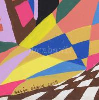 Sugár Gábor (1976-): Geometria II. Akril, vászon, jelzett, hátoldalán autográf felirattal és a művés...