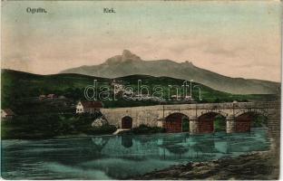 1913 Ogulin, Klek / híd / bridge. A. Gomercic fotograf + "FIUME - NAGYKANIZSA 64" vasúti mozgóposta bélyegző (EK)