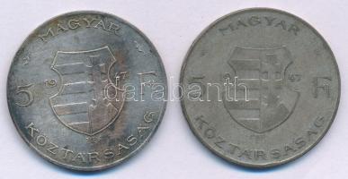 1947. 5Ft Ag "Kossuth" (2x) T:VF,F patina Adamo F8.1