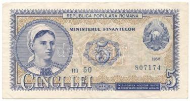 Románia 1952. 5L T:F erős papír Romania 1952. 5 Lei C:F strong paper Krause P#83b