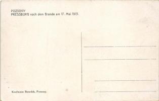 Pozsony, Pressburg, Bratislava; Az 1913. évi május 17-i nagy tűzvész után a Váralján a zsidó negyedb...