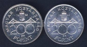 1992-93. 200Ft Ag "MNB" (2x) T:BU,2