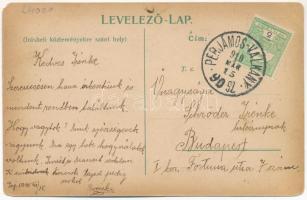 1910 Perjámos, Periamos; Hauptstrasse mit Kloster, Kirche, Brummer's Warenhaus / Fő utca, kolos...