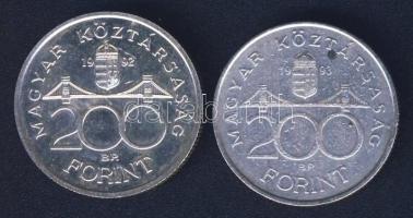 1992-93. 200Ft Ag "MNB" (2x) T:BU,2