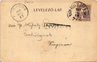 1900 Nyitra, Nitra; Színház tér, piac. Neumann József kiadása / square, market, theatre + "NAGY...