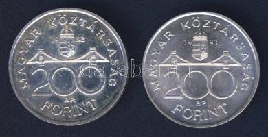 1992-93. 200Ft Ag "MNB" (2x) T:BU,2