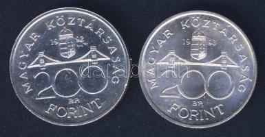1992-93. 200Ft Ag "MNB" (2x) T:BU,2