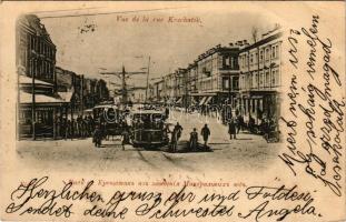 1901 Kiev, Kiew, Kyiv; Vue de la rue Krechtchatik / Khreschatyk Street, trams (EK)