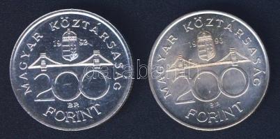 1992-93. 200Ft Ag "MNB" (2x) T:BU,2