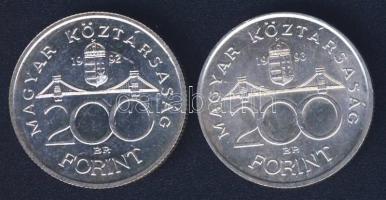 1992-93. 200Ft Ag "MNB" (2x) T:BU,2
