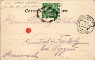 1908 Kocevsko, Gottschee; Kohlenbergwerke, Abraumaufzug, Amtsgebäude und Consum-Verein / coal mine, ...