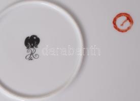 Hollóházi Szász Endre által tervezett mintával díszített porcelán dísztál, matricás, hibátlan, jelze...