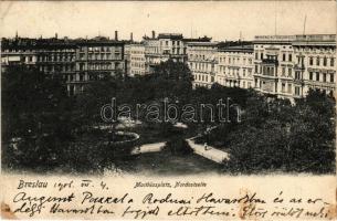 1906 Wroclaw, Breslau; Mathiasplatz, Nordostseite / square (EK)