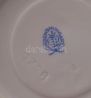 3 db Herendi Eton mintás teás csészealj kézzel festett, jelzett, repedt d: 14 cm