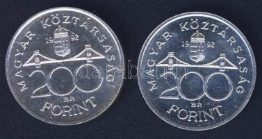 1992. 200Ft Ag "MNB" (2x) T:BU,2