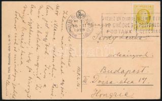 1928 Kézdi-Kovács Elemér (1898-1976) festőművész autográf sorai testvéréhez, Lenkéhez, Kézdi-Kovács László (1864-1942) festőművész, műkritikus lányához, Zágrábból, Kézdi-Kovács Elemér autográf aláírásával, brüsszeli képeslapon.