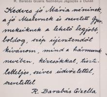 1934 R. Barabás Gizella (1893-1985) festőművész autográf sorai mesterének, Kézdi-Kovács Lászlónak (1...