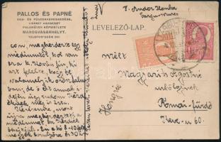 cca 1922 Pallos és Papné marosvásárhelyi kereskedő postázott reklám levelezőlapja
