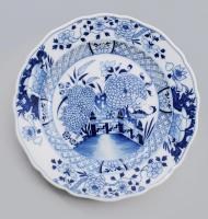 Meisseni porcelán dísztál, kézzel festett, jelzett, hibátlan d: 25 cm