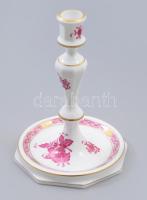 Herendi Apponyi mintás gyertyatartó Jelzett, kézzel festett, m: 16 cm