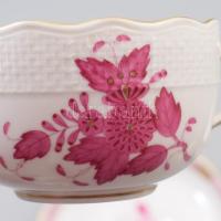 2 db Herendi Apponyi mintás teás csésze, aljjal. Jelzett, kézzel festett, hibátlan