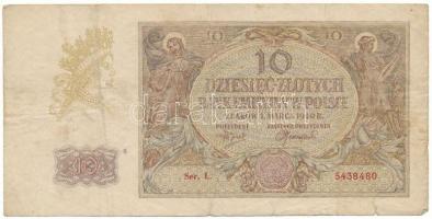 Lengyelország / Német megszállás 1940. 10Zl "L 5438480" T:F Poland / German Occupation 1940. 10 Zlotych "L 5438480" C:F Krause 94.