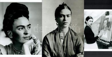 Frida Kahlo (1907-1954) mexikói festőművészről készült, jelzés nélküli felvételek, 3 db modern nagyítás, a néhai Művészet című lap archívumából, 21x15 cm és 15x10 cm