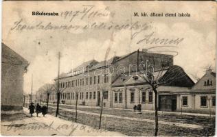 1907 Békéscsaba, M. kir. állami elemi iskola. Engel Miksáné és Társa kiadása (EK)