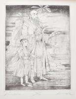 Kass János (1927-2010): Zsidó ünnepek mappa. 14 db rézkarc, papír, mindegyik jelzett és számozott (7...