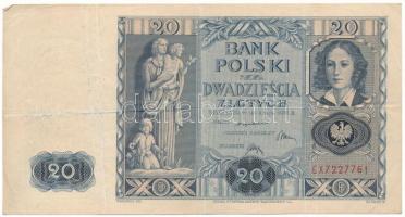 Lengyelország 1936. 20Zl "CX 7227761" T:F Poland 1936. 20 Zlotych "CX 7227761" C:F