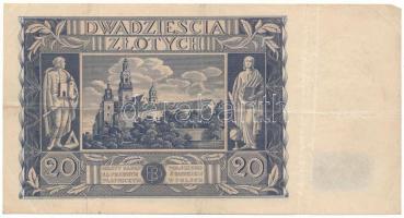 Lengyelország 1936. 20Zl "CX 7227761" T:F
Poland 1936. 20 Zlotych "CX 7227761" ...